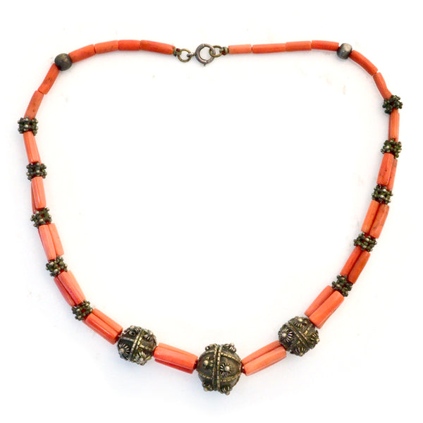 Yemeni Coral Filigree Necklace