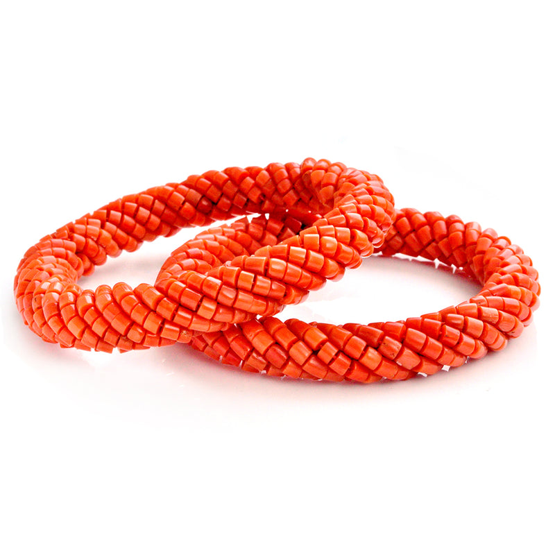 Chinese Deco Coral Bangles