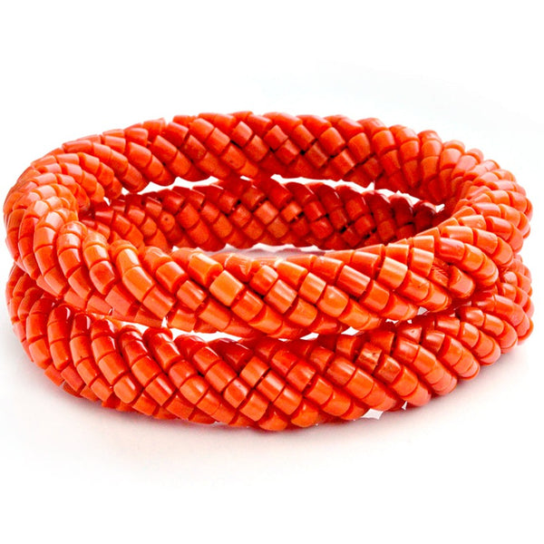 Chinese Deco Coral Bangles