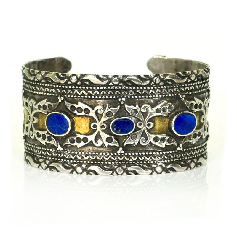 Lapis & Gold Turkmen Cuff