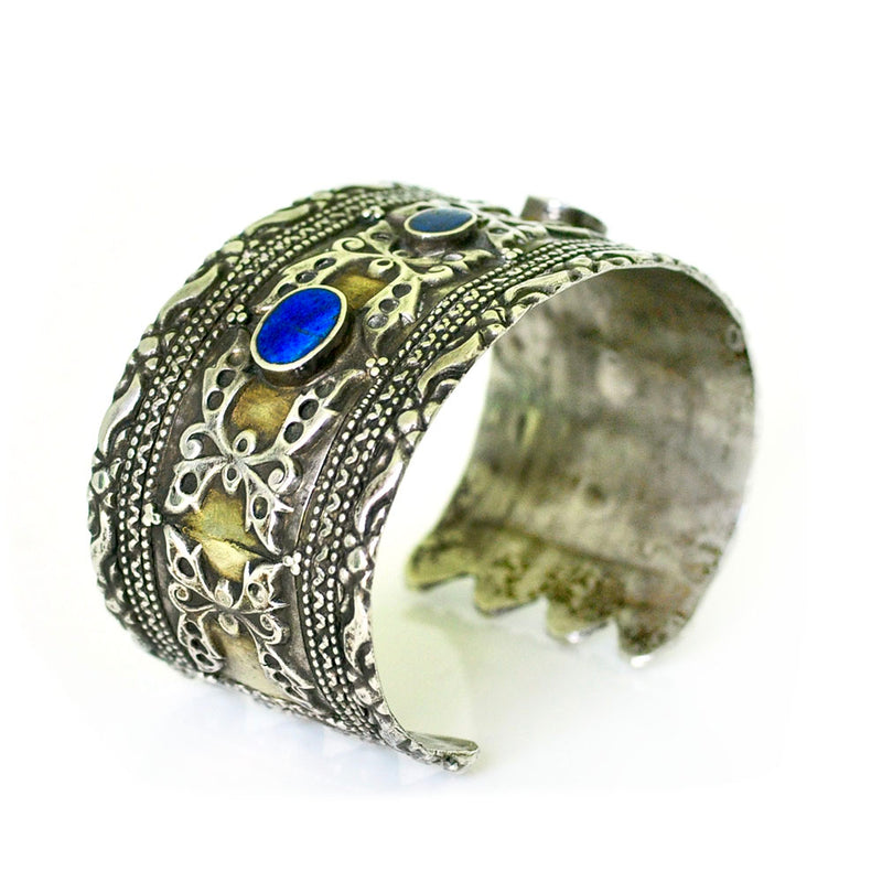 Lapis & Gold Turkmen Cuff