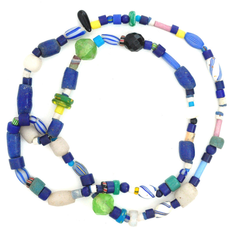 Necklace - Blue & White Tradebeads
