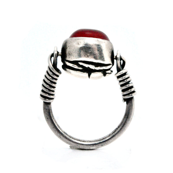 Carnelian Swivel Scarab Ring - 4