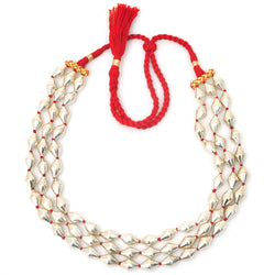 Silver Lacquer bead necklace