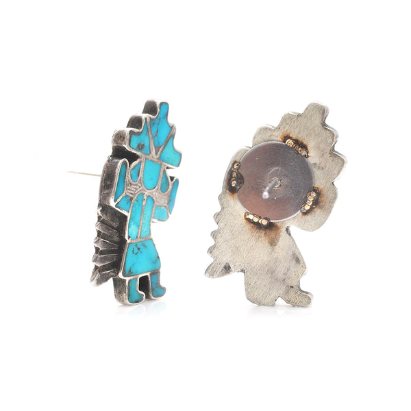 Turquoise Rainbow Man Earrings