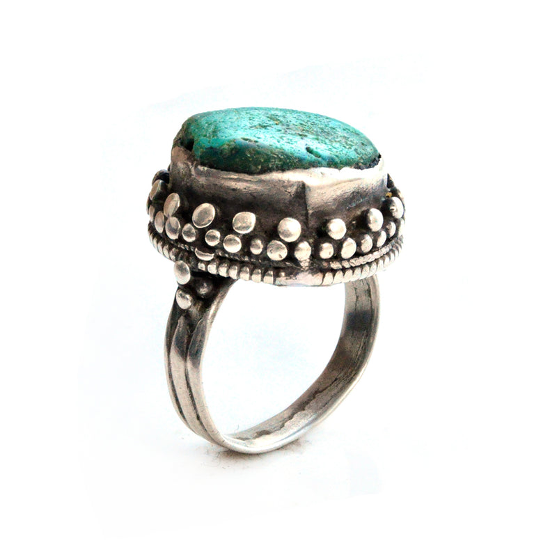 Antique Tibetan Turquoise Ring - 10