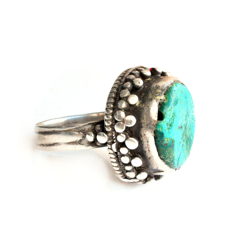 Antique Tibetan Turquoise Ring - 10