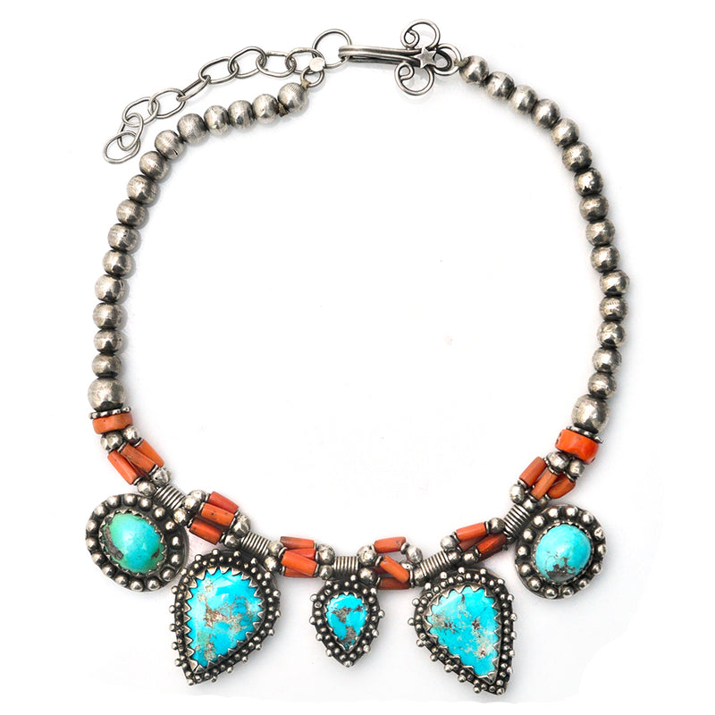 Turquoise & Coral Necklace