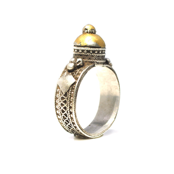 Yemeni 24k Gold Dome Ring - 9.5